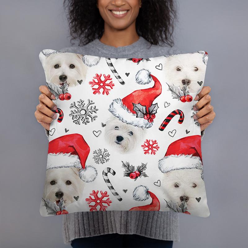 West Highland White Terrier Merry Christmas Pillow Case
