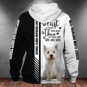 West Highland White Terrier-First We Steal Your Heart Unisex Hoodie