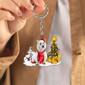 West Highland White Terrier Early Merry Christma Acrylic Keychain