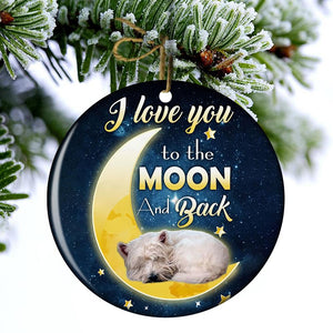 West Highland White Terrier I Love You To The Moon And Back Porcelain/Ceramic Ornament
