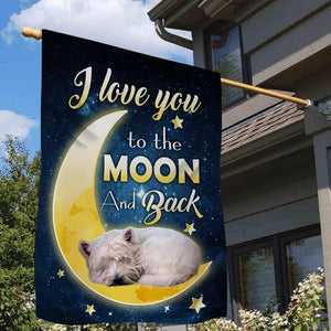 West Highland White Terrier I Love You To The Moon And Back Garden Flag