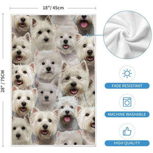 A Bunch Of West Highland White Terriers Kitchen Towel