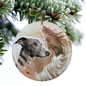 New Release -Whippet With God Porcelain/Ceramic Ornament