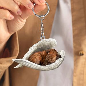 Whippet Sleeping Angel Acrylic Keychaine