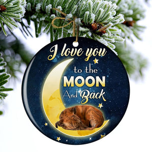Whippet I Love You To The Moon And Back Porcelain/Ceramic Ornament