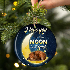 Whippet I Love You To The Moon And Back Porcelain/Ceramic Ornament