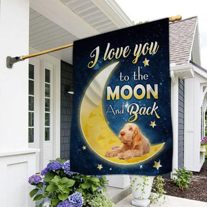 Labradoodle I Love You To The Moon And Back Garden Flag