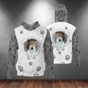 Wire Fox Terrier-Paw Dog Unisex Hoodie