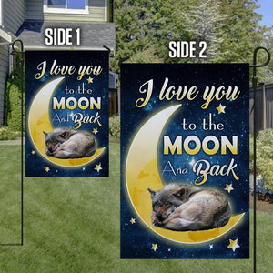 Wolf I Love You To The Moon And Back Garden Flag