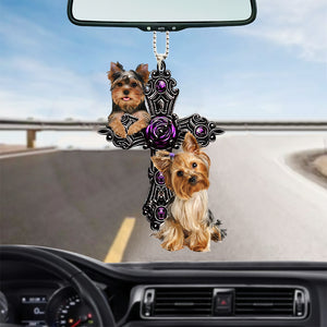 Yorkshire Terrier Pray For God Car Hanging Ornament