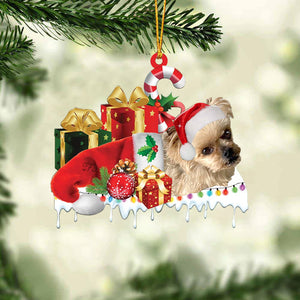 Yorkshire terrier Merry Christmas Hanging Ornament-0211