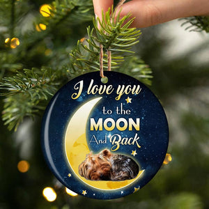 Yorkshire Terrier I Love You To The Moon And Back Porcelain/Ceramic Ornament