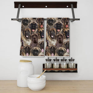 A Bunch Of English Mastiffs Kitchen Towel