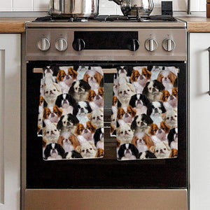 A Bunch Of Japanese Chins Kitchen Towel