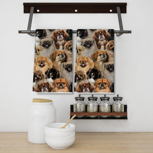 A Bunch Of Pekingeses Kitchen Towel