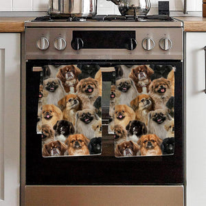 A Bunch Of Pekingeses Kitchen Towel