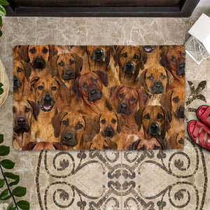 A Bunch Of Rhodesian Ridgebacks Doormat