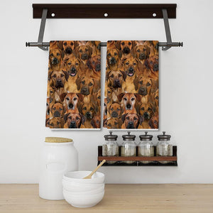 A Bunch Of Rhodesian Ridgebacks Kitchen Towel