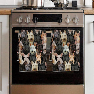 A Bunch Of Scottish Terriers Kitchen Towel