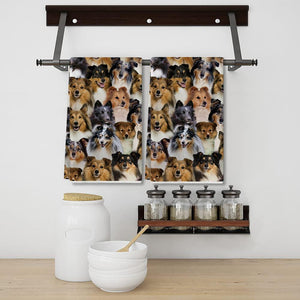 A Bunch Of Shetland Sheepdogs Kitchen Towel