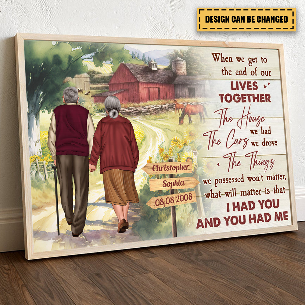 I Had You And You Had Me Personalized Canvas, Anniversary Couple, Gifts For Husband, Gifts For Wife