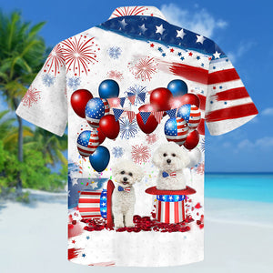 bichon frise Independence Day Hawaiian Shirt