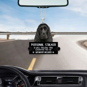 black Cocker Spaniel01 Personal Stalker Car Hanging Ornament