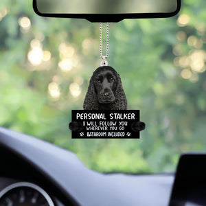 black Cocker Spaniel01 Personal Stalker Car Hanging Ornament