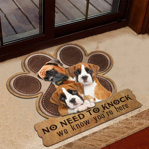 boxer No Need To Knock We Know You're Here Custom Doormat