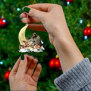 Jesus Surrounded By boxers On The Moon Ornament