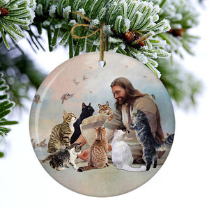 God Surrounded By Cats Porcelain/Ceramic Ornament