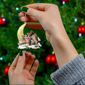 Jesus Surrounded By Chihuahuas02 On The Moon Ornament