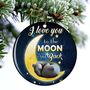 Greyhound I Love You To The Moon And Back Porcelain/Ceramic Ornament
