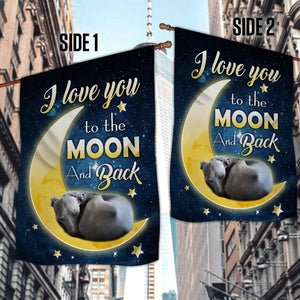 Greyhound I Love You To The Moon And Back Garden Flag