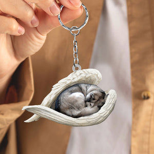 husky Sleeping Angel Acrylic Keychain