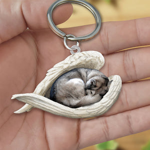husky Sleeping Angel Acrylic Keychain