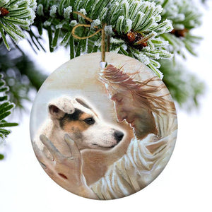 New Release -Jack Russell Terrier 03 With God Porcelain/Ceramic Ornament