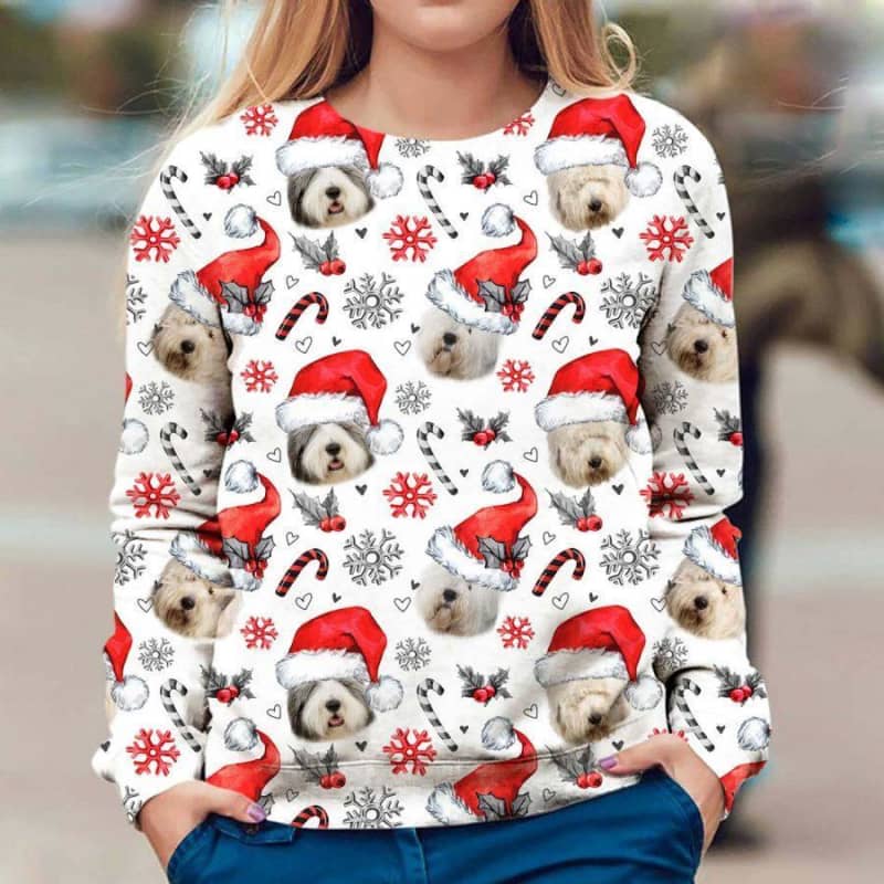 Old English Sheepdog - Xmas Decor - Premium Sweatshirt