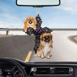 pekingese Pray For God Car Hanging Ornament