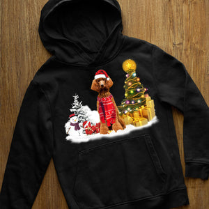 Unisex Merry Christmas poodle Hoodie