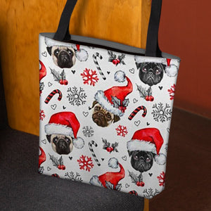 Pug Merry Christmas Tote Bag