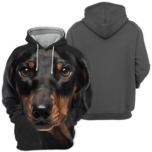 Unisex 3D Graphic Hoodies Animals Dogs Dachshund Sausage Dog Black