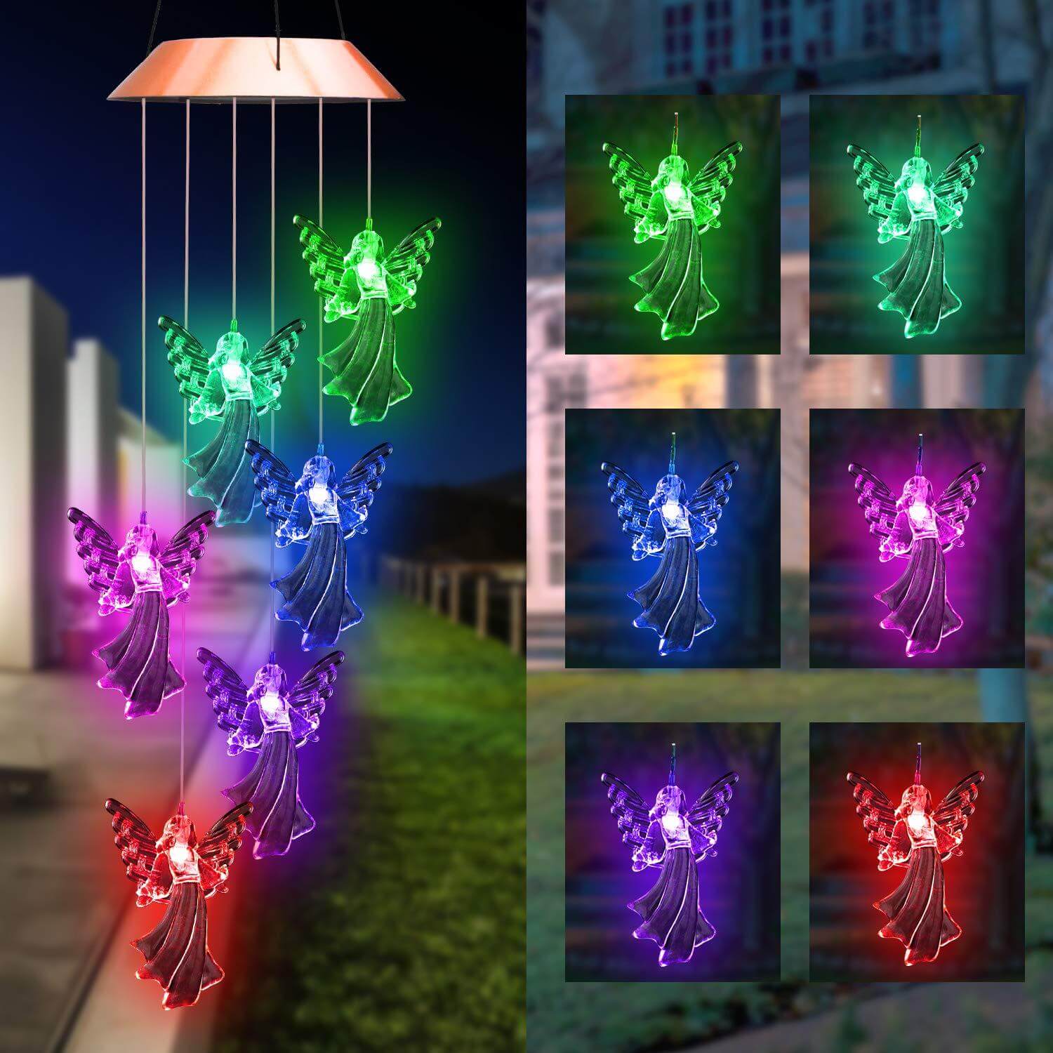 Solar Powered Led Wind Chimes