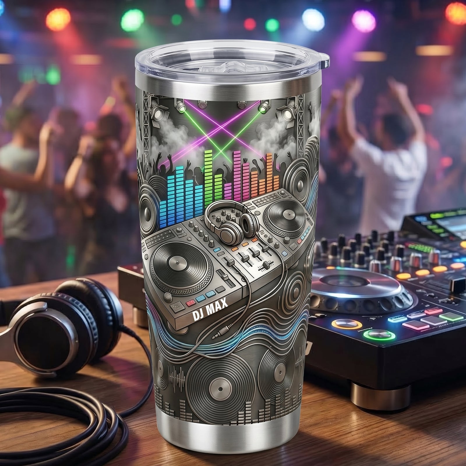 Personalized DJ Turntable Tumbler Gift For DJs, Music Lovers & Party Enthusiasts