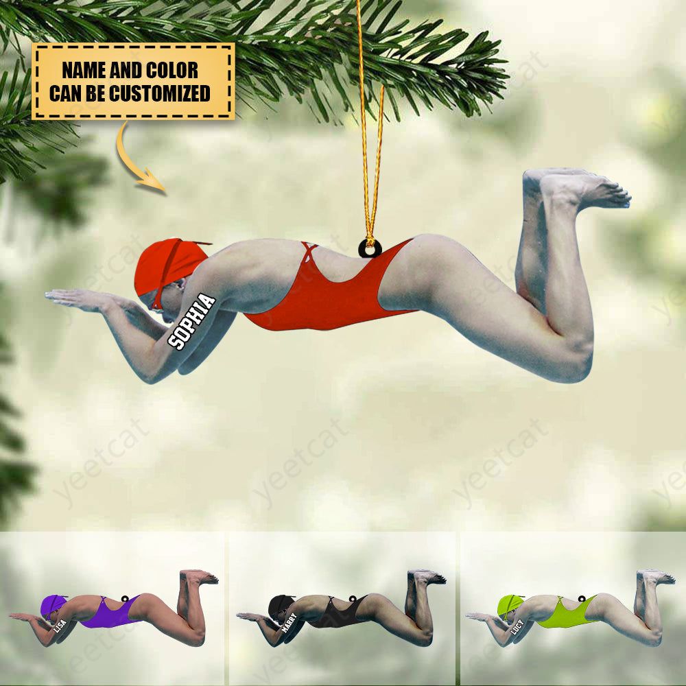 New Release Personalized Swimmer Acrylic Ornament, Gift For Swimming Lovers/Swimmer