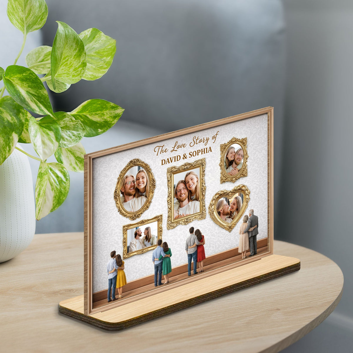 The Love Story Of Us Personalized Wooden Plaque