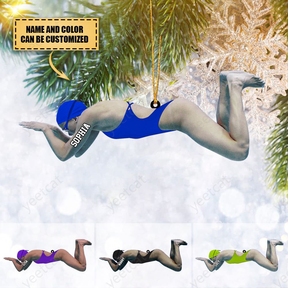 New Release Personalized Swimmer Acrylic Ornament, Gift For Swimming Lovers/Swimmer