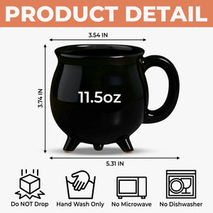 Custom 12oz Ceramic Cauldron Coffee Mug - Personalized Halloween Witchy Gifts For Besties, Sisters, BFF, Family, Yourself - Brew And Boo