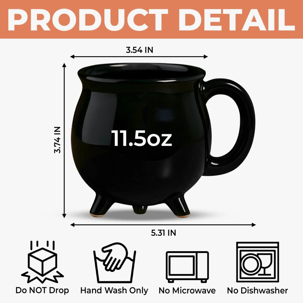 Custom 12oz Ceramic Cauldron Coffee Mug - Personalized Halloween Witchy Gifts For Besties, Sisters, BFF, Family, Yourself - Midnight Magic