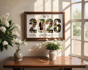 Personalized 2026 Graduation Photo Collage Poster, Class of 2026, Graduation Gift for Seniors